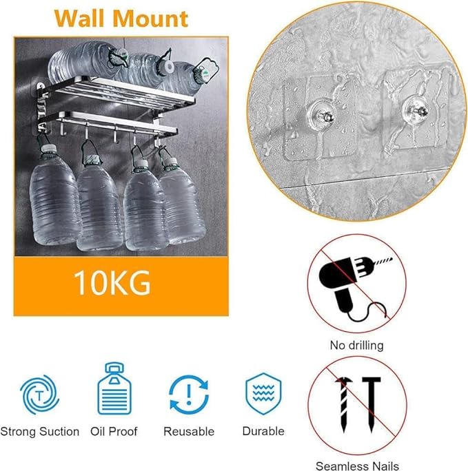 Multifunctional Drill- free Adjustable Adhesive Wall Hook | Transparent Wall Hook | Perfect home Essential