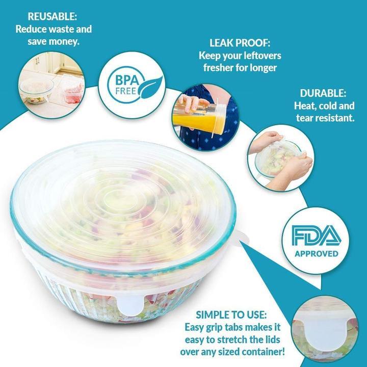 Multipurpose Silicone Lids - Reusable & Microwave Safe