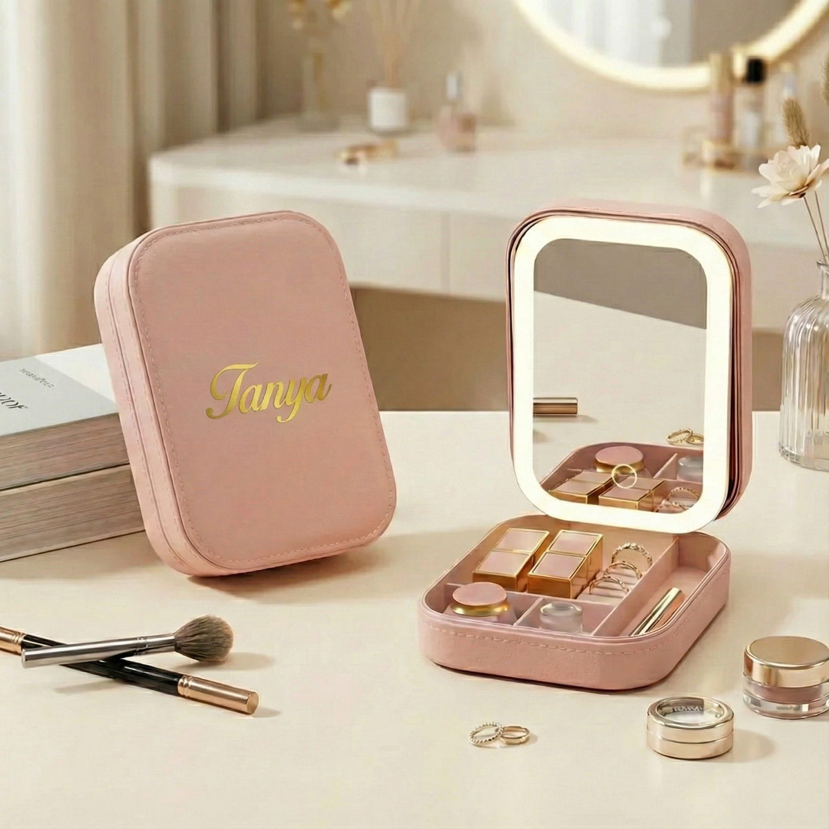 LED Mirror Makeup & Jewellery Box – CHARMIFIED