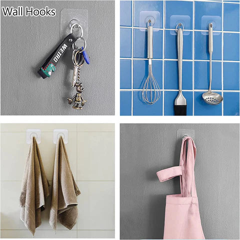 Multifunctional Drill- free Adjustable Adhesive Wall Hook | Transparent Wall Hook | Perfect home Essential